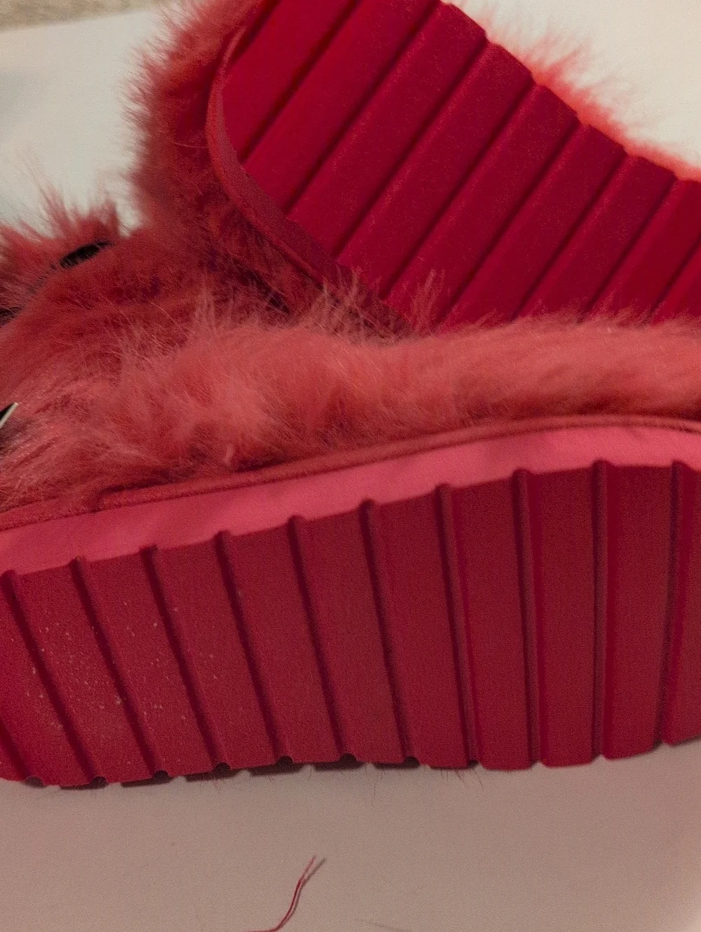Madden Girls Plush Fuzzy Slip-On Boots Coral Pink Sz 11-12